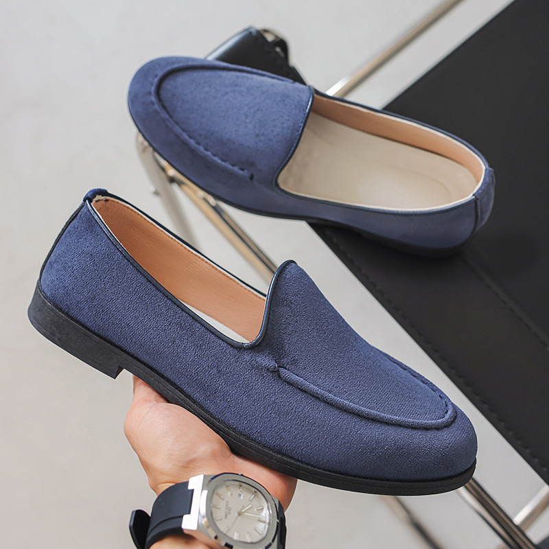 Lefu shoes 2025 verano de un pie doudou shoes británico retro al aire libre casual suela blanda zapatos perezosos comercio exterior zapatos de hombre