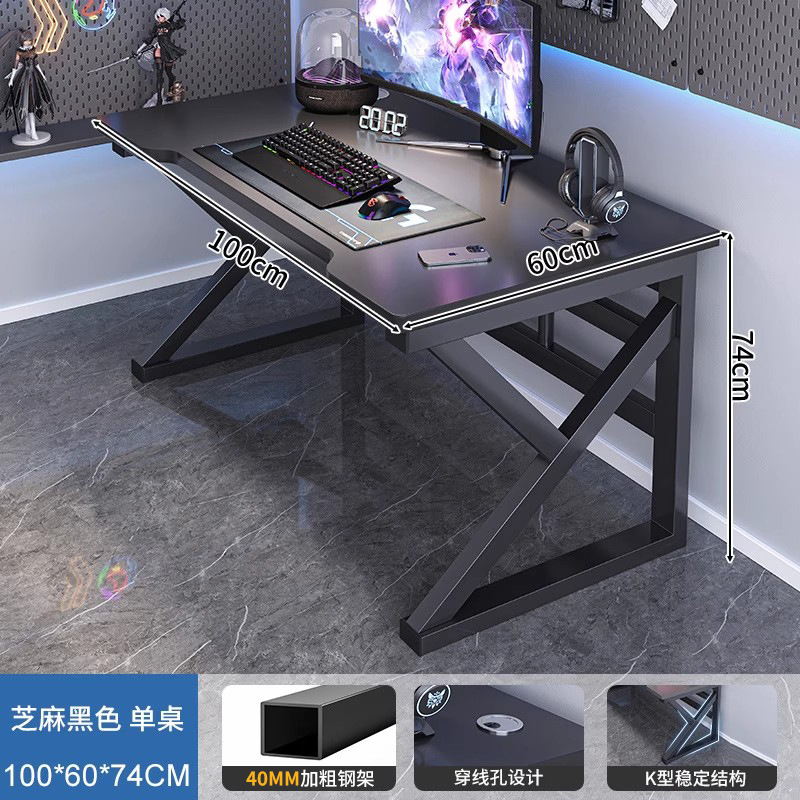 Escritorio para computadora, escritorio para el hogar, escritorio para dormitorio, escritorio de estudio para estudiantes, escritorio de oficina con almacenamiento simple, escritorio moderno para videojuegos. image 22