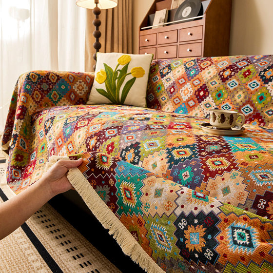 Feiyang Sofa Towel Cotton and Linen All-inclusive Non-slip Sofa Cover Cloth Four Seasons Universal Sofa Cover Blanket Anti-cat-scratch Sofa Towel
