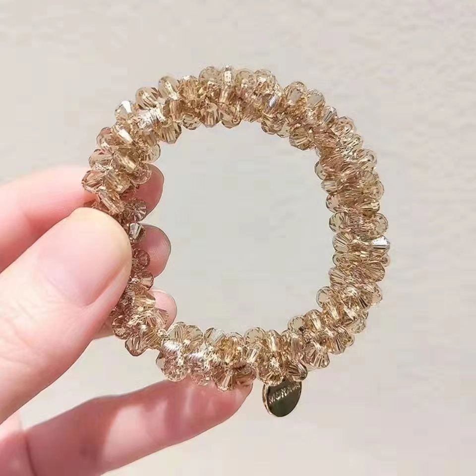 Champagne rhinestone hair circle