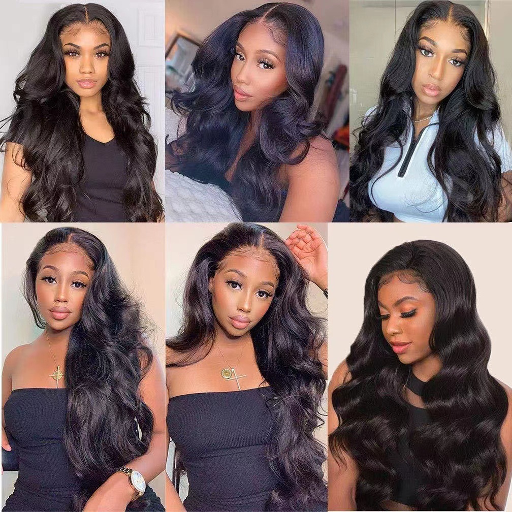 Perruque lace front synthétique longue bouclée ondulation naturelle_voghion.com