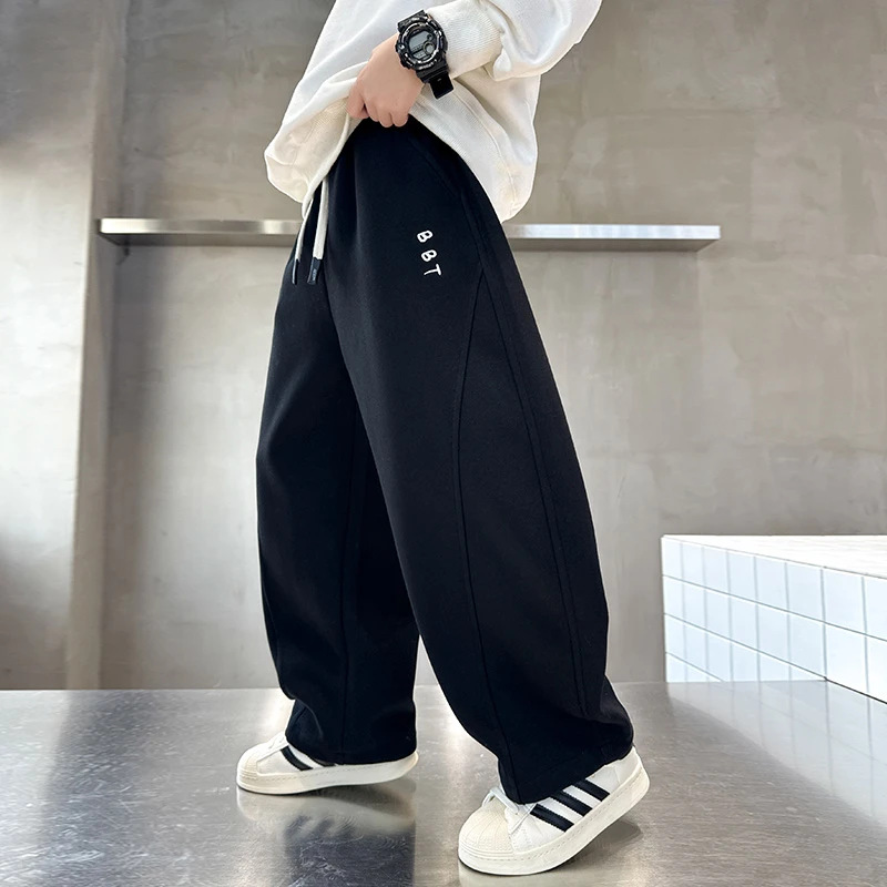 Pantalones deportivos para niños 2025, ropa de otoño de moda, pantalones de cimeta, pantalones de primavera para niños, pantalones largos sueltos casuales image 6