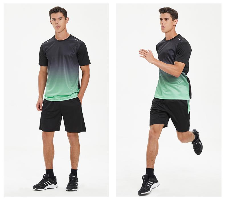 Adult sports and leisure set, football training team uniform, running sportswear, fitness suit, quick drying short_voghion.com