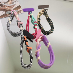 ins風手機殼短款掛繩耐用串色編織帶手腕帶含夾片手機配件CCD手鍊