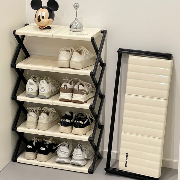 Home entrance door folding shoe rack simple door multi-layer large…