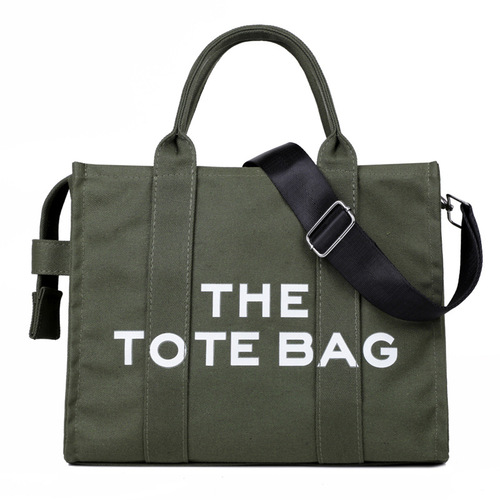 Women's bag new Korean style simple fashion crossbody bag literary letter printed tote bag canvas shoulder bag for women