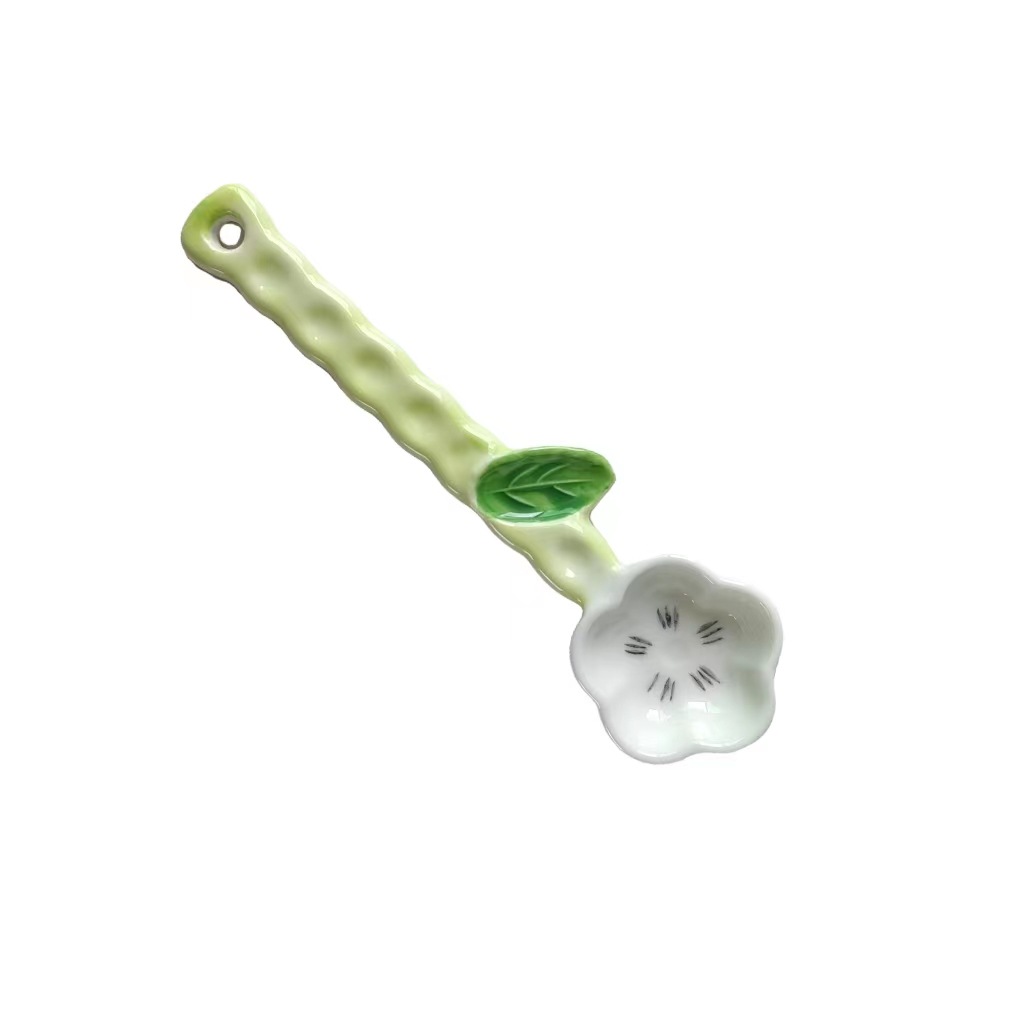 Cuillère à café rétro peinte à la main cuillère à dessert mignonne_voghion.com