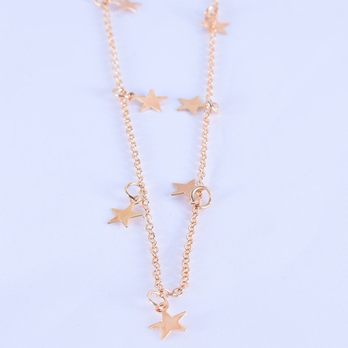 Fashionable thickened five-pointed star pendant necklace, simple temperament, light luxury, geometric clavicle chain for women