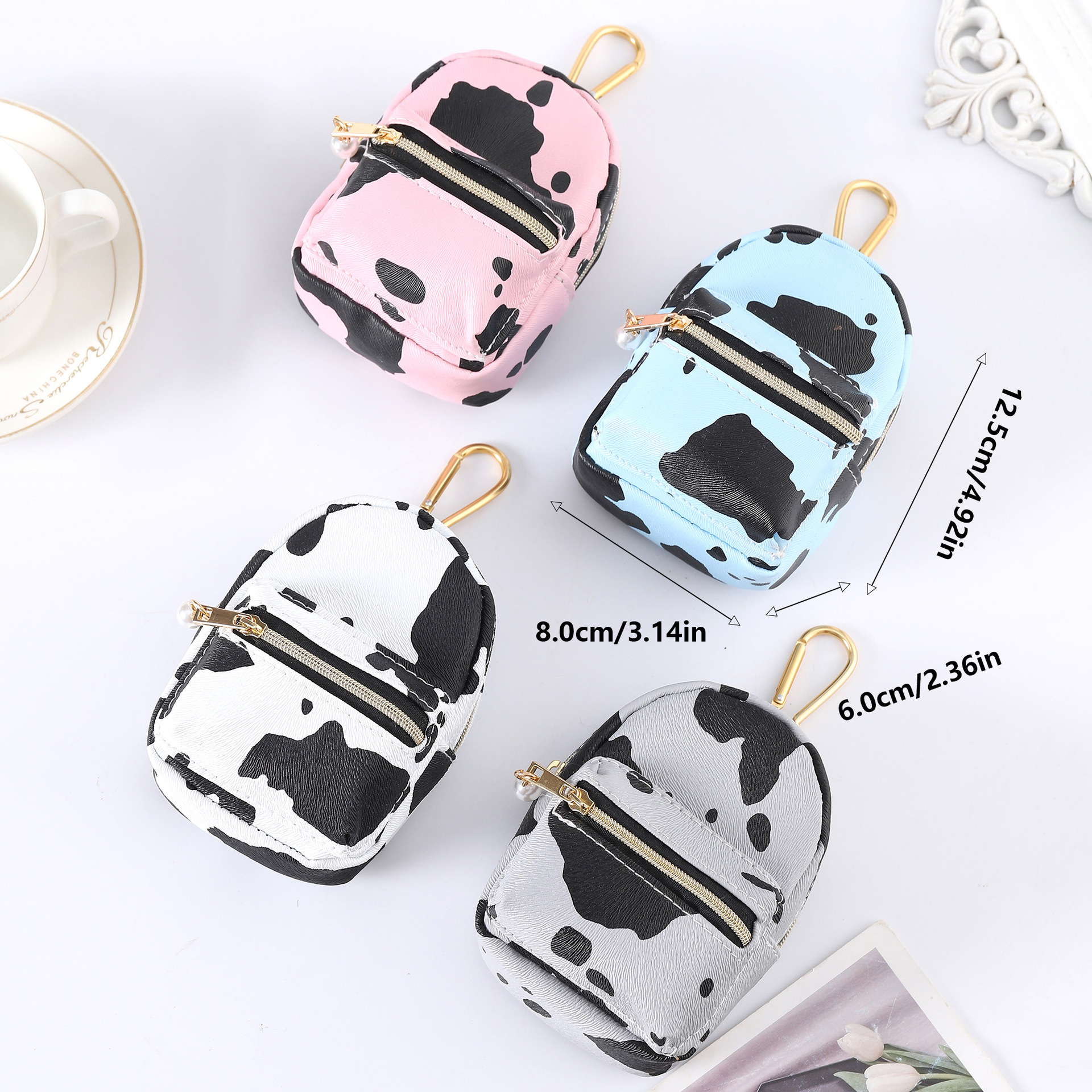 Women's Cow Pattern Pu Leather Zipper Coin Purses display picture 4