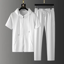 开衫套装卫衣男春夏季2025新款宽松连帽外套男装休闲运动服上衣潮