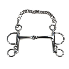 不锈钢大勒马口衔五英寸长带钩子链条马衔铁不生锈BT0715