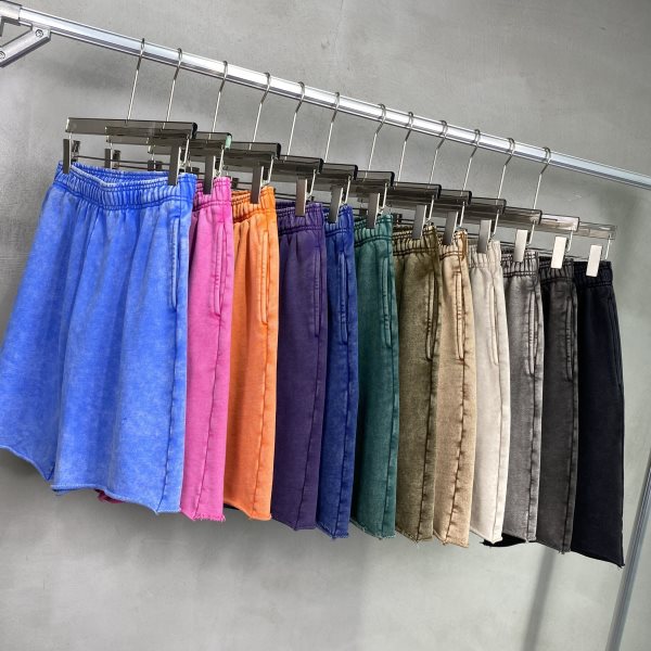 European and American High Street Spring and Summer Washed Batik 420g High Quality Terry Men's Shorts Beach Pants Short