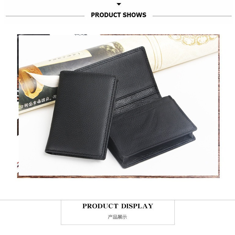 Haoyunlai fuente de fábrica hombres y mujeres titular de la tarjeta de visita primera capa de cuero titular de la tarjeta de órgano titular de la tarjeta de negocios