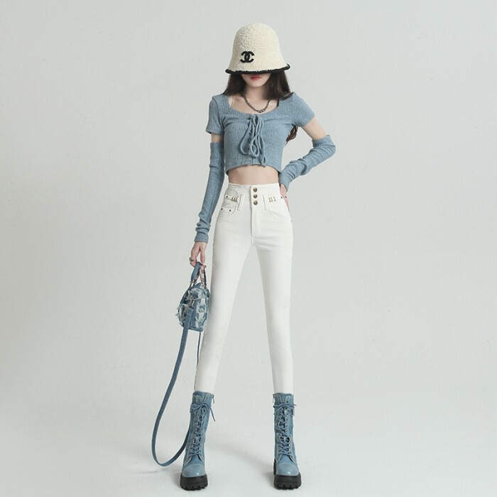 Popular Skinny Jeans for Women 2026 Spring and Autumn New Style Bootcut Pants Elastic Slim Fit Versatile Pencil Pants