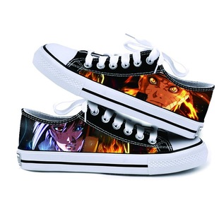 Naruto Low-Top Canvas Shoes Naruto Sasuke Cartoon Peripheral Men's and Women's Shoes Graffiti Casual Shoes