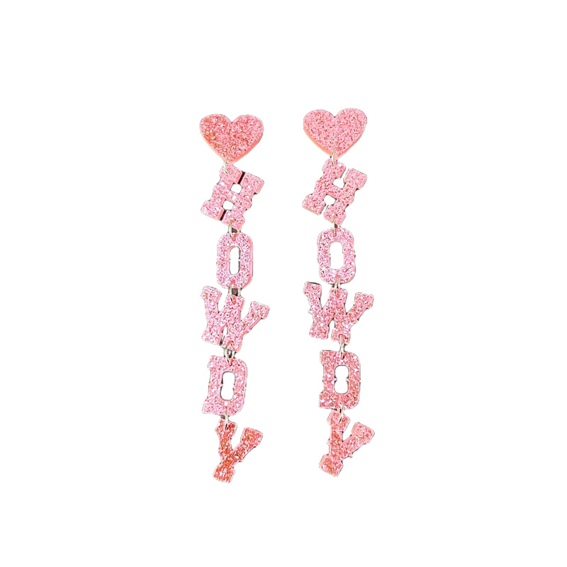 14g Weight Drop Earrings Classification 1 Pair Quantity Holiday, Shopping Occasion Arylic Material Letter, Heart Shape Pattern Women'S Gender Basic, Classic Style Style Basic Classic Style Letter Heart Shape Arylic Women's Drop Earrings 7