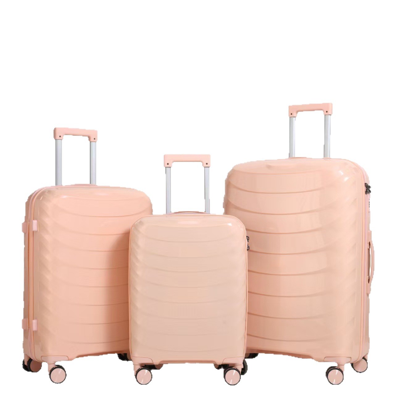 Procesamiento personalizado de 3 piezas, caja de tracción silenciosa, rueda universal, maleta de viaje con cremallera, 20 pulgadas, maleta de estudiantes con cifrado