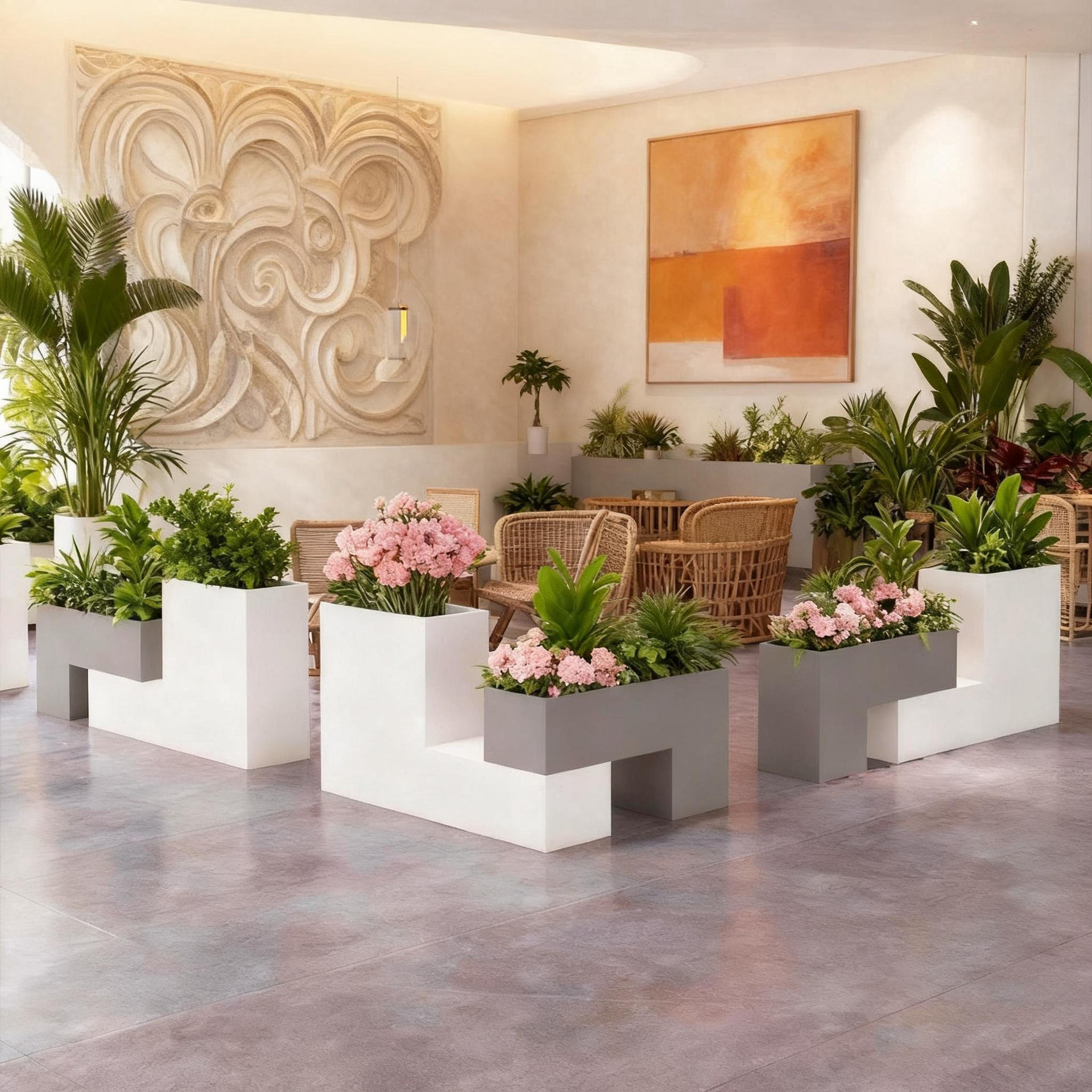 屋外ステンレス鋼フラワーボックスバルコニー植栽ボックス広場商業街長方形花壇鉄製完成品フラワーチャンネル