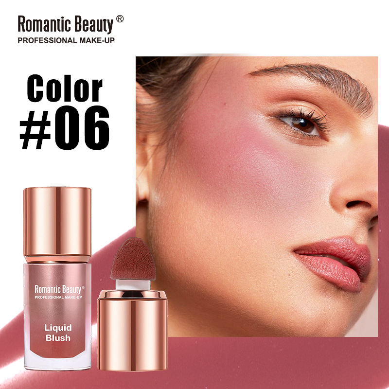 El blush líquido transfronterizo es un blush polivalente, un blush mate, un blush de color natural duradero.