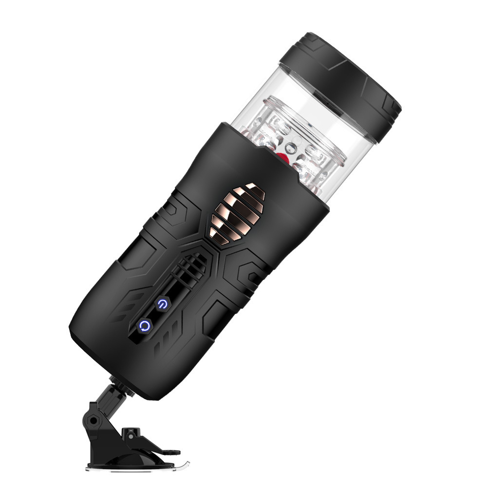 Ashiya Ultra Silent Telescopic Rotating Airplane Cup Male Automatic Clamp Suction Vibration Adult Sex Toy_voghion.com