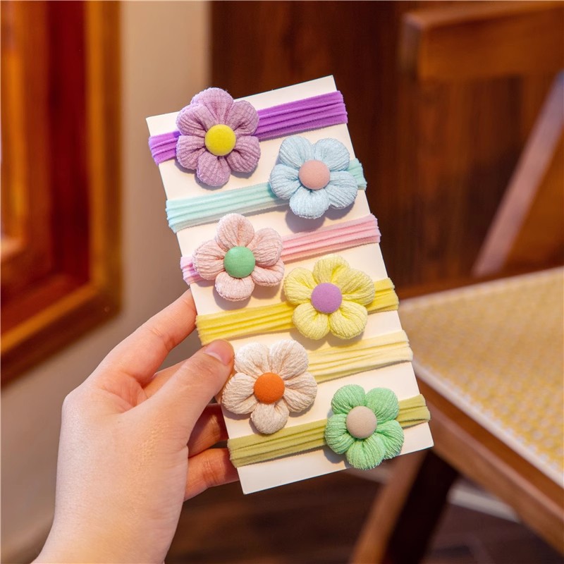 Alta apariencia de niña no duele la flor del pelo pequeña banda de goma del lazo del pelo de los niños cuerda del pelo bebé lindo tocado flor tocado accesorios para el cabello