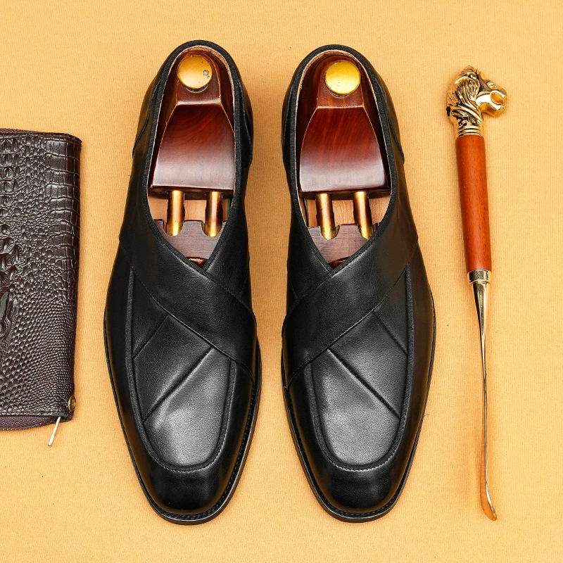 [Специально для vip] 2025 новая обувь Lefu мужской кожаный британский педаль ленивый повседневная внешняя торговля кожаная обувь