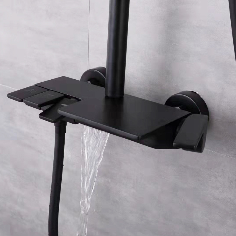 凯蒲卫浴钢琴按键淋浴花洒套装家用淋雨喷头套装全覆盖淋浴增压器