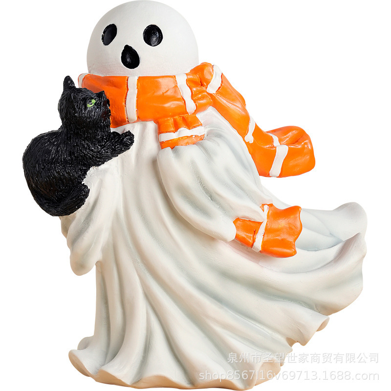 2025 クロスボーダー新製品ハロウィンホリデーデコレーション装飾品漫画ゴースト黒猫ホームデスクトップ雰囲気装飾|undefined