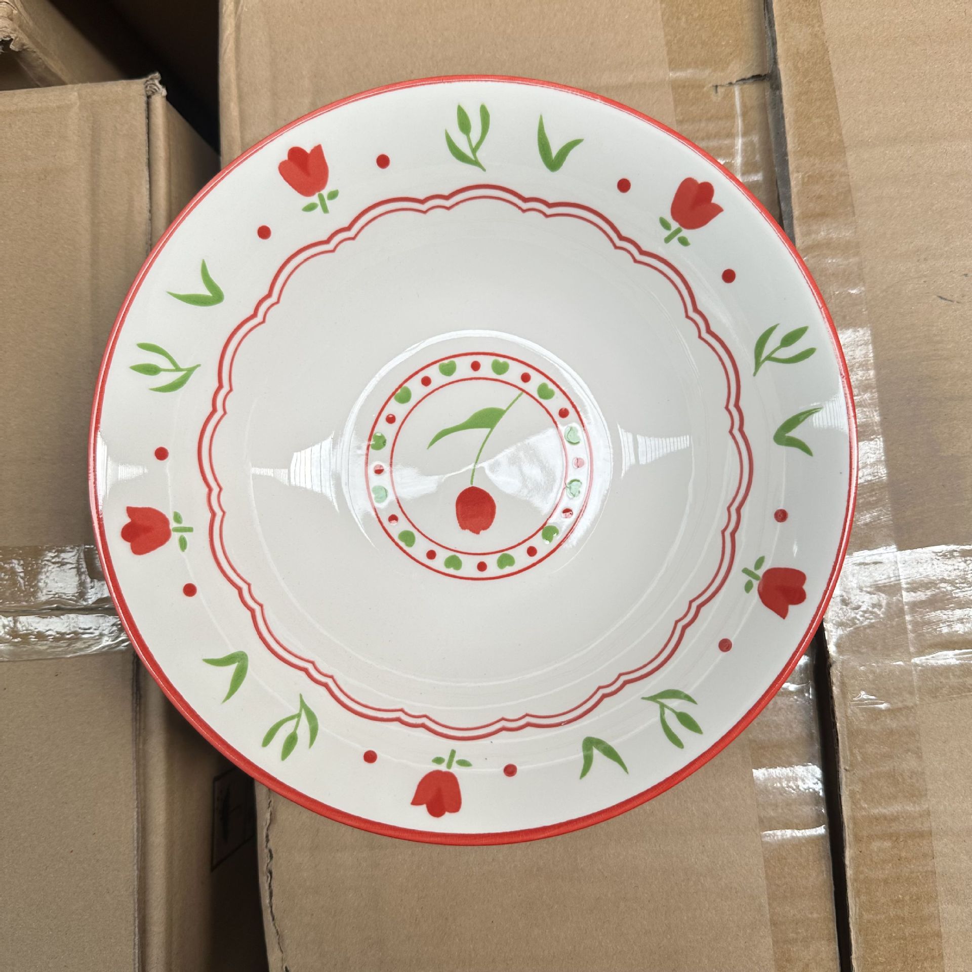 Shanxi cerámica impresión al por mayor de 8 pulgadas cuenco esmaltado cuenco colorido dos yuanes tienda de compra múltiple