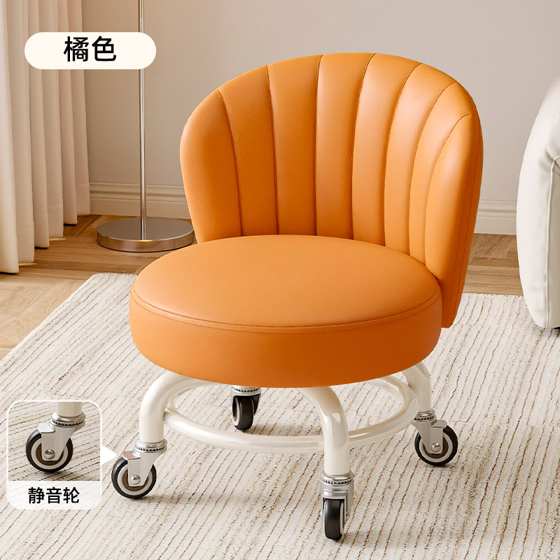 Rueda universal móvil pequeño taburete giratorio con respaldo taburete con polea para bebés pequeños taburete bajo para cambiar zapatos taburete simple antideslizante image 22