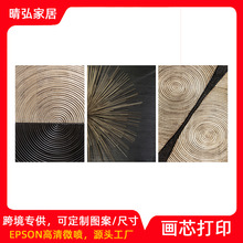 跨境专供画芯打印三联画帆布画外贸代发亚马逊希音temu高清微喷