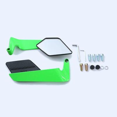 Rearview Mirror Suitable for | Motorcycle rearview mirror - green-black-mirror-shell-white-mirror