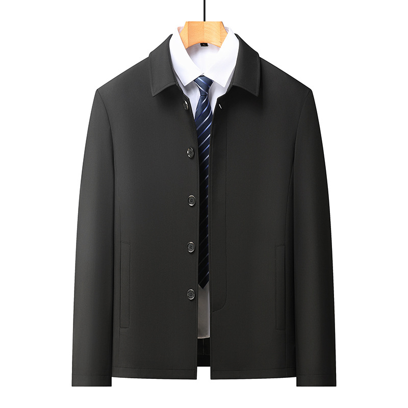 2026 New Style Middle-Aged and Elderly Men's Executive Jacket, Autumn and Spring Single-Breasted Lapel Casual Cotton-Padded Winter Coat