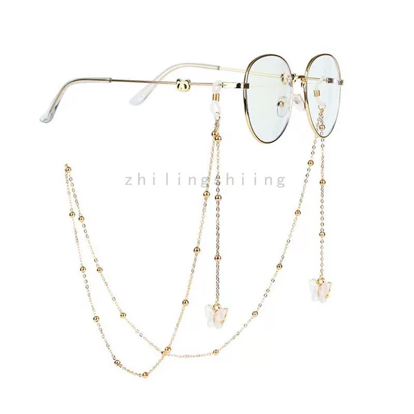 European and American Cross-Border Eyeglass Chains, Fashionable New Butterfly Bead Eyeglass Chains, Colorful Butterfly Sunglasses Chains