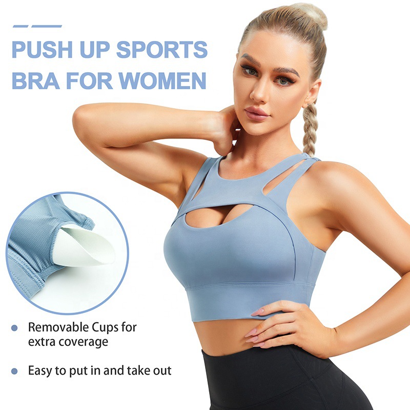 Yoga Suit With Chest Cushion, Camisole, Women's Sports Running, Fitness Vacation, Two Low Cut Hollow Sexy Tops_ecoleips.com