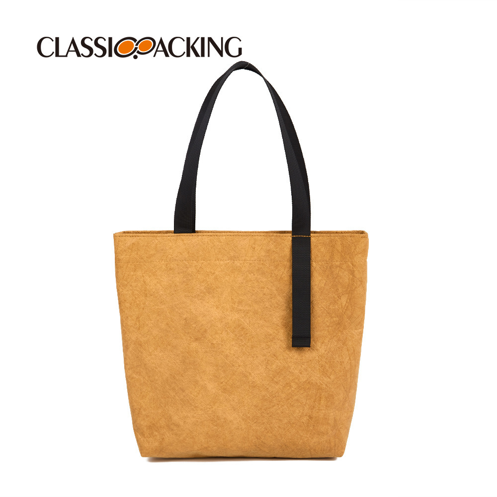 Bolso de mano de papel kraft de un solo hombro Bolso de viaje simple y casual todo-fósforo Bolso de viaje impermeable de gran capacidad con logotipo impreso