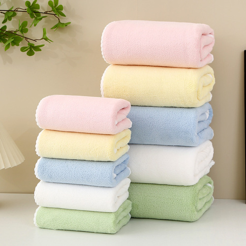 厂家批发高密珊瑚绒礼品毛巾浴巾方巾 不掉毛亲肤洗脸巾lLOGO定制