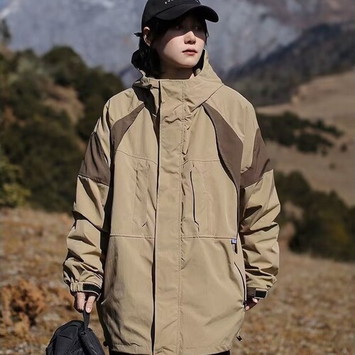 Women's Autumn/Winter American-style Outdoor Functional Down Jacket | Color-Block Patchwork Workwear Jacket | Loose-Fit, Windproof Coat – New Arrival