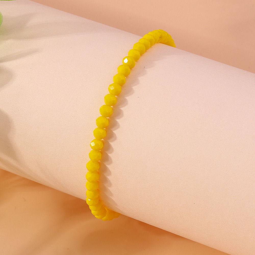 7g Weight Bracelets Classification Glass Chain Material Beaded Chain Chain Type 1 Piece Quantity Holiday, Daily Occasion Glass Material Solid Color Pattern All Seasons Season Unisex Gender Simple Style, Classic Style Style Simple Style Classic Style Solid Color Glass Beaded Chain Beaded Bracelets Wholesale 10