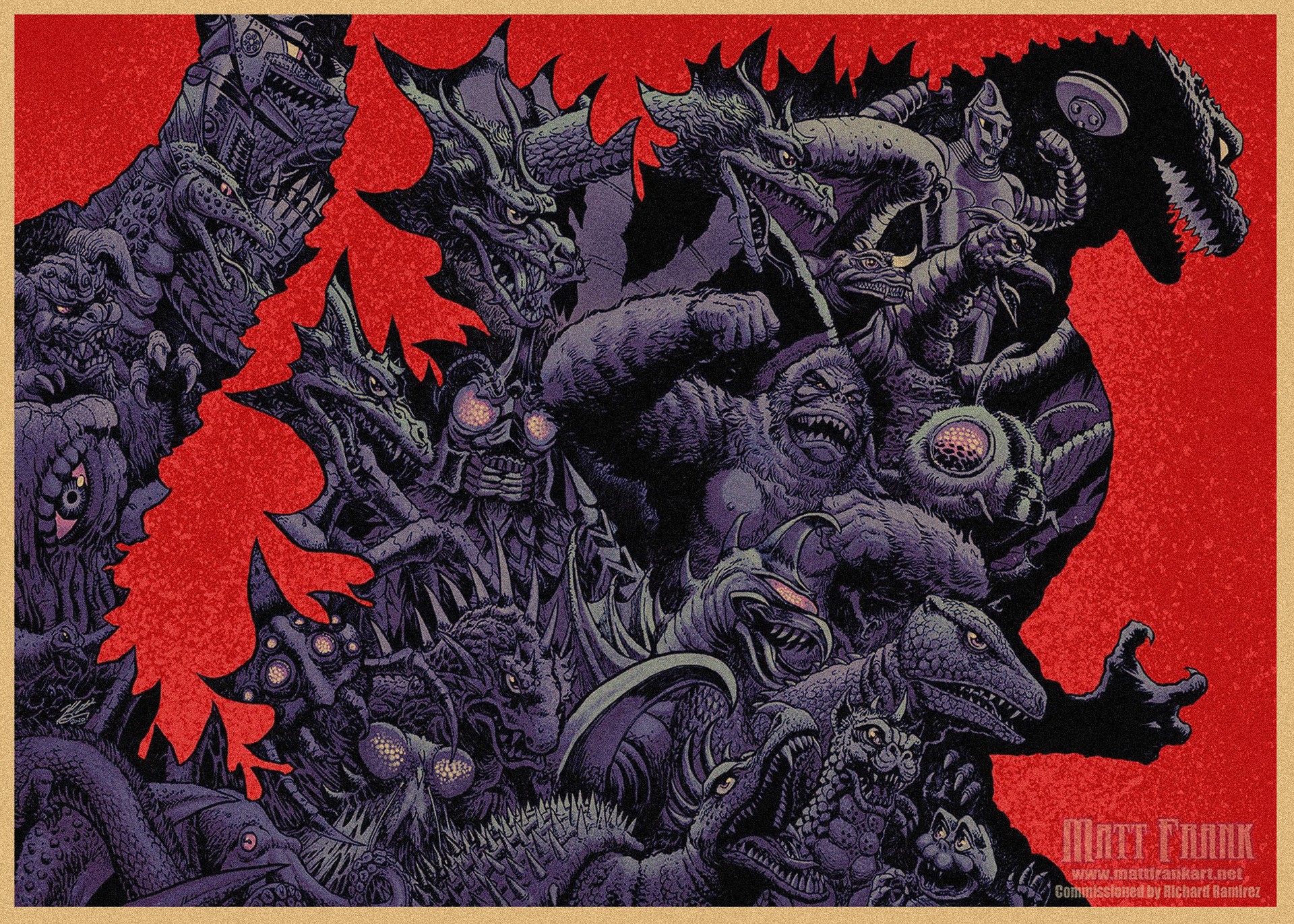 Godzilla película Godzilla póster retro kraft decoración mural mural 258