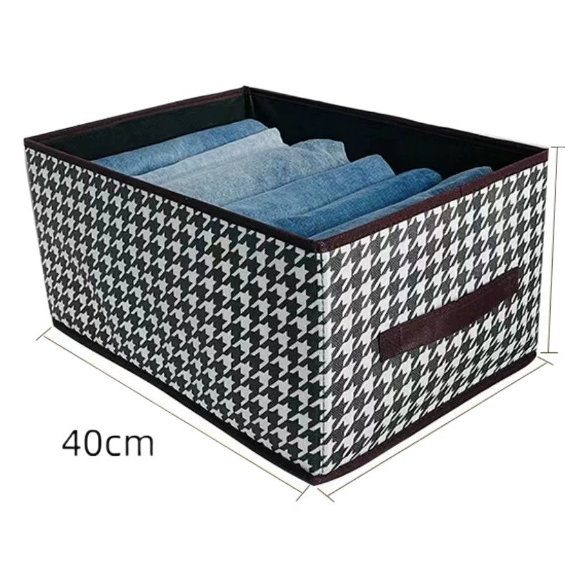 Бытовой шкаф Ящик для хранения в ломаную клетку Ящик большой емкости Складная одежда Джинсы Портативный ящик для хранения