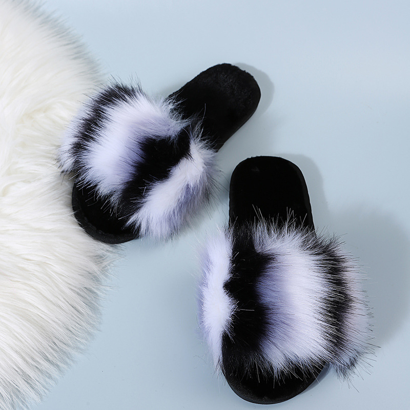 Hairy Long Hair Cotton Slippers NSKJX104264