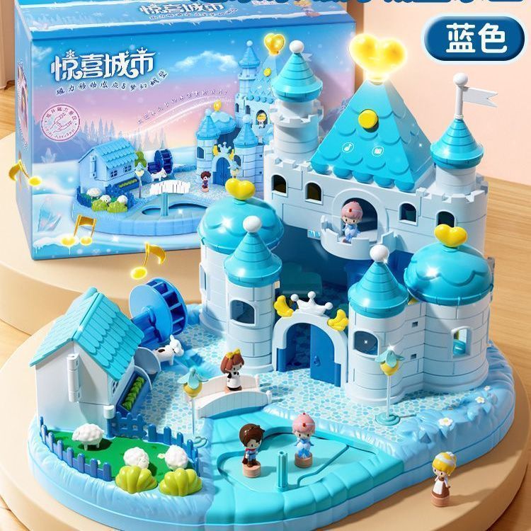 女の子のままごとのおもちゃの磁気王女の城の親子の益智3爆発の子供のおもちゃの誕生日のプレゼント|undefined