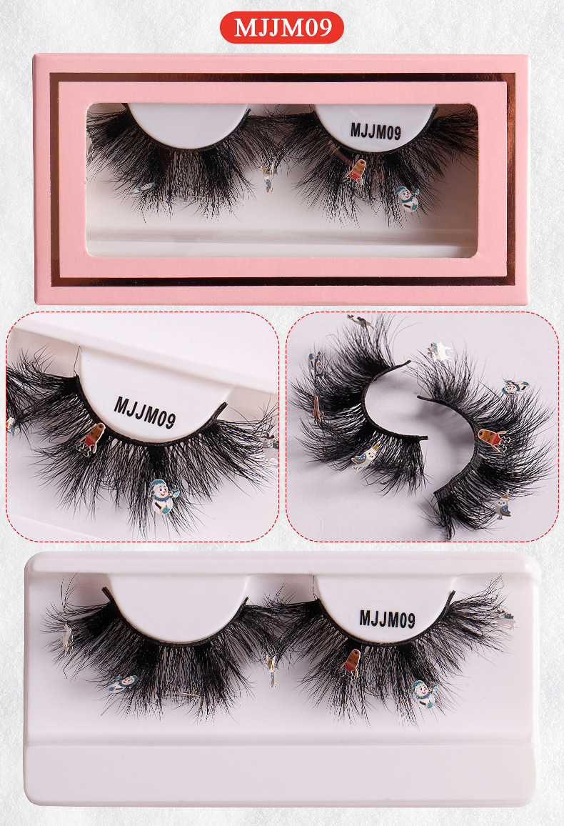 New Mink Hair False 1 Pair Powder Box Natural One Piece Eyelash false eyelashes_voghion.com