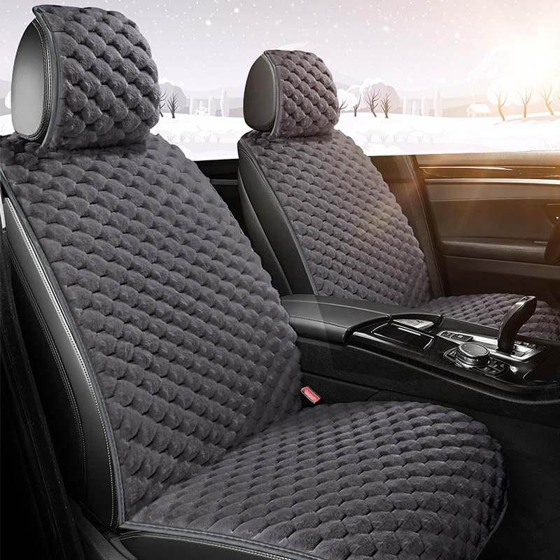 Cojín de peluche de automóvil comercio exterior ventas calientes cojín de asiento de automóvil de invierno imitación de cojín de cabello de conejo cojín de conductor image 4