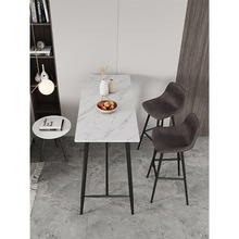 轻奢白金岩板家用吧台桌客厅隔断桌现代简约实用高脚桌餐桌椅组合