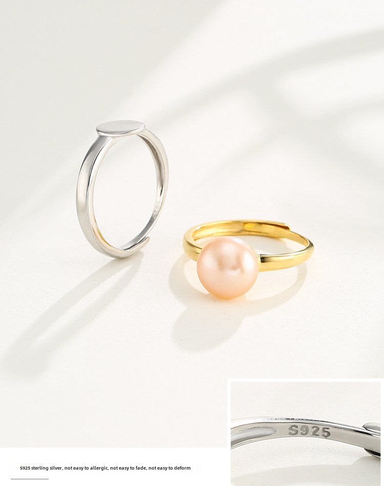 Bague en argent S925 tête de garniture vide avec aiguille support de bague en argent multi-pierres pour hommes et femmes support de bague support de bague en perles rondes en cire d'abeille DIY_voghion.com