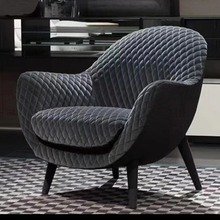 美式布艺老虎椅意式极简创意客厅休闲单人沙发椅