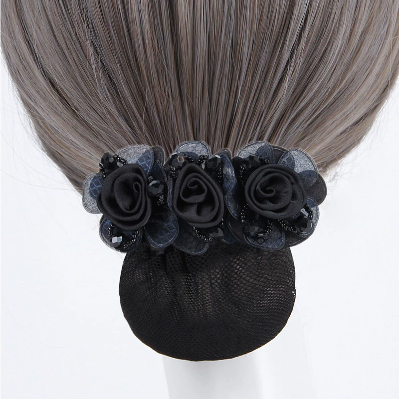 Tocado flor mujer trabajo profesional pelo red azafata pelo updo enfermera pelo especial updo tocado Banco de trabajo neto bolsillo accesorios para el cabello