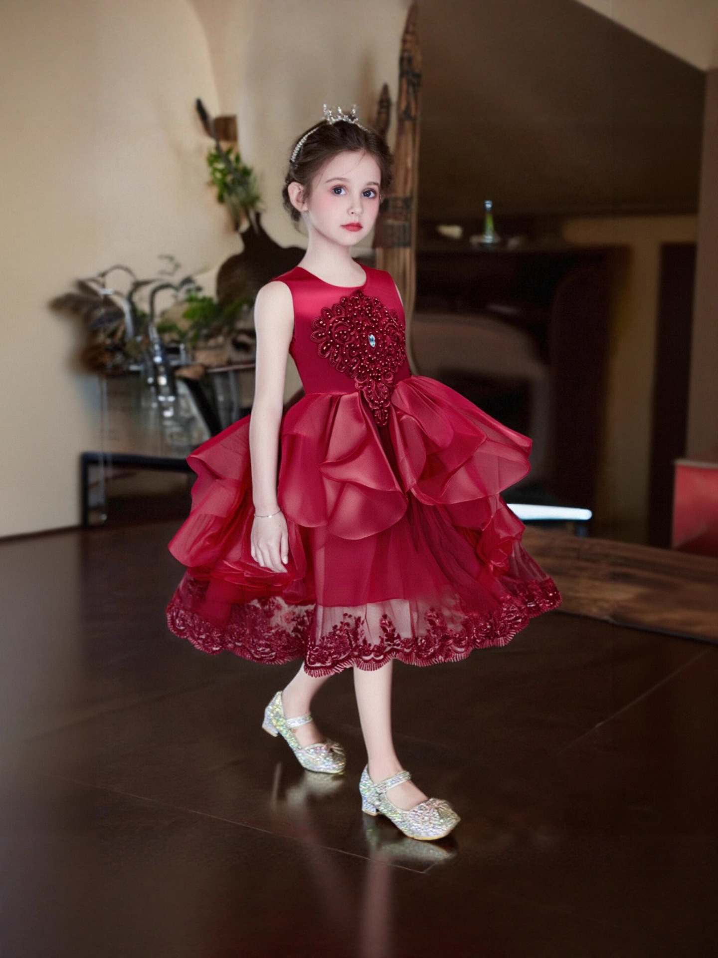 Nuevos vestidos de princesa transfronterizos para niños vestidos de piano para chicas vestidos de noche de cumpleaños de pequeña anfitriona Liu Yan 366
